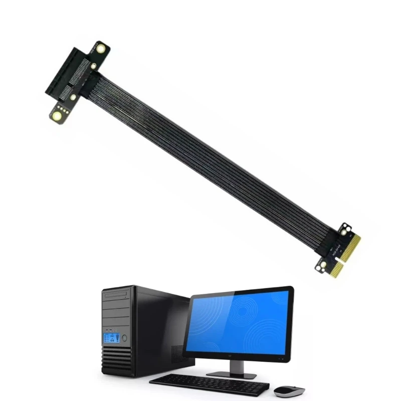 

PCIe 4X Male to Female Extension Cable Expand Computer Capabilities for Graphics Card 8GB/s Fast Transfer