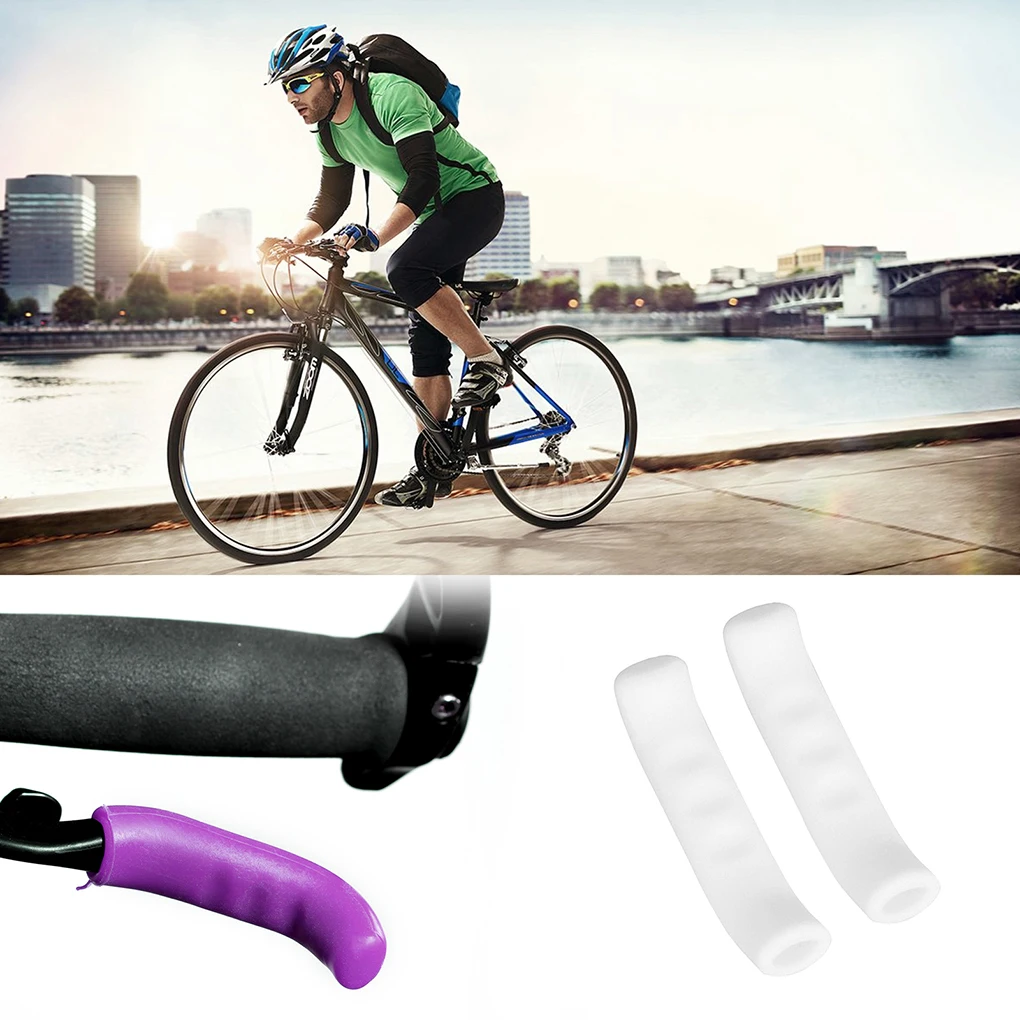 1 Pair Mountain Bike Handle Bar Grip Wrap Bicycle Brake Lever Non-slip Silicone Cover Protector Removable