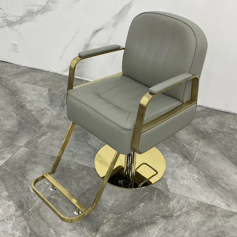 

Golden Rotating Barber Chairs Pedicure Arm Luxury Beauty Salon Chair Stylist Adjustable Chaise Coiffeuse Sillas Furniture HD50LF