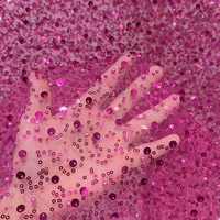 French Style Sequin Mesh Lace Fabric Pearl Bead Heavy Craft Tulle Soft Net For Sewing Women Luxury Dress Robe Trailing Trimming 6