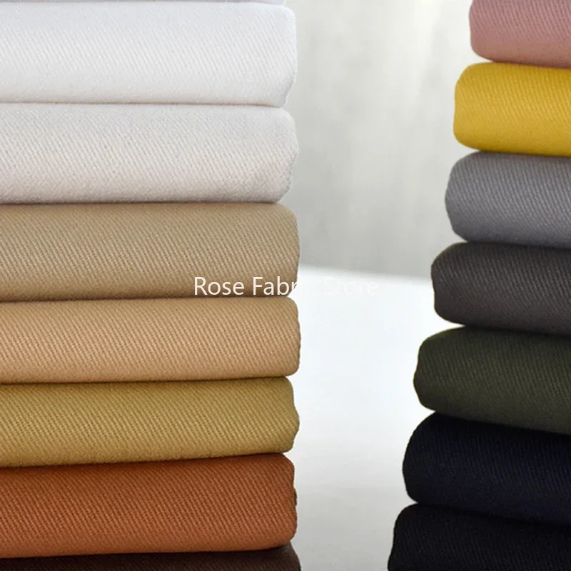 1 Meter Premium Cotton Twill Khaki Cloth Fabric - Carbon Brushed & Washed