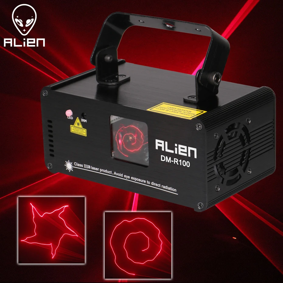 

ALIEN Remote 100mw RED Laser Stage Lighting Effect DMX 512 Scanner Projector for DJ Disco Party Bar Dance Club Holiday Christmas