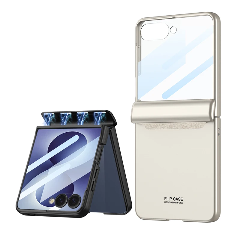 Magnetic Hinge All-included Protective Matte Hard Phone Case with Outer Screen Guard