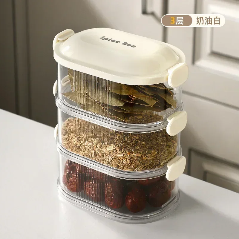 Spice Organizer Household Stackable Food Spice Storage Box Spice Sealing Jar Kitchen Fresh Box Kitchen Organization 4