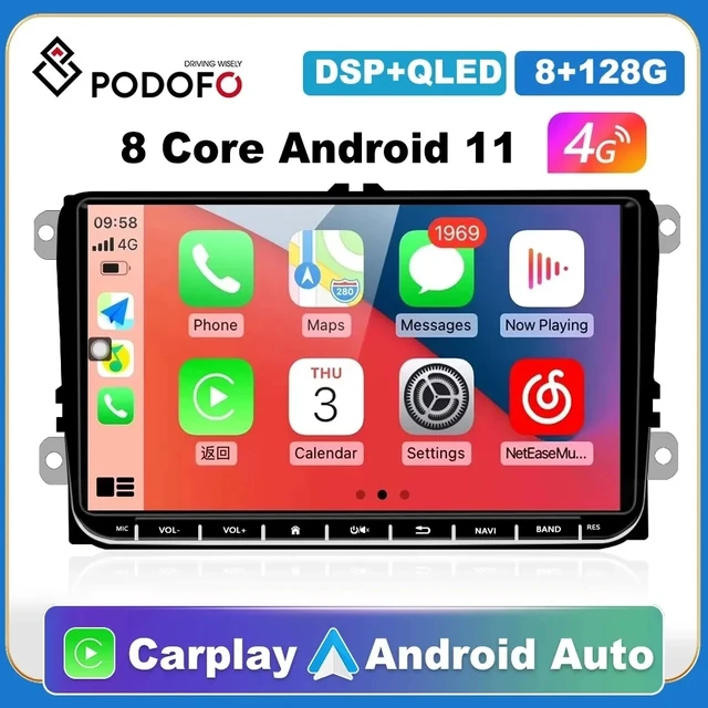 Podofo 4g 2 Din Android Auto Radio For Vw Volkswagen Golf Polo Tiguan  Passat Skoda Carplay Car Multimedia Player Gps Autoradio - Car Multimedia  Player - AliExpress