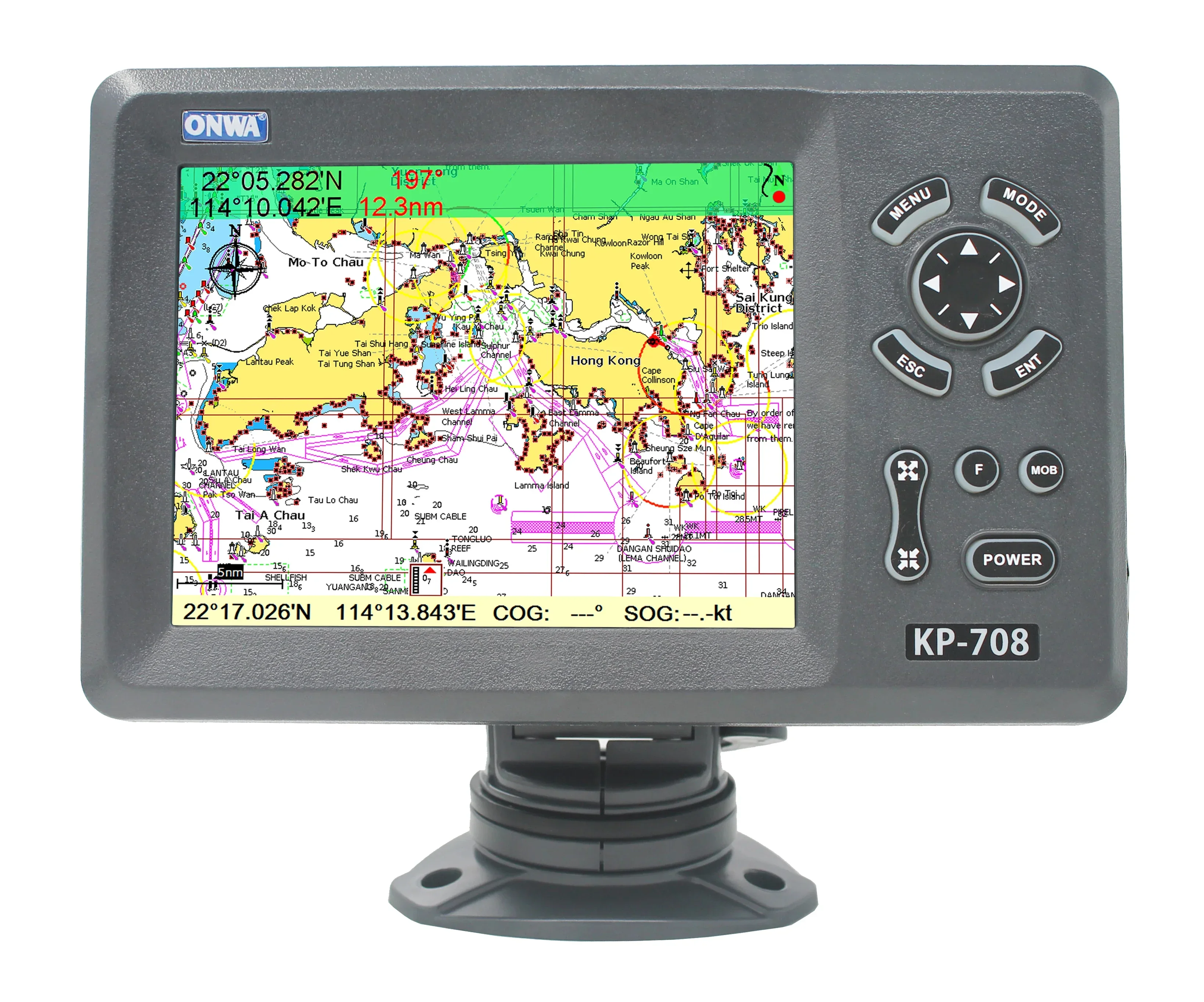 Marine Deeper Boat Onwa KP-708 7-inch GPS Chart Plotter Tracker Navigator Antenna Nmea 01