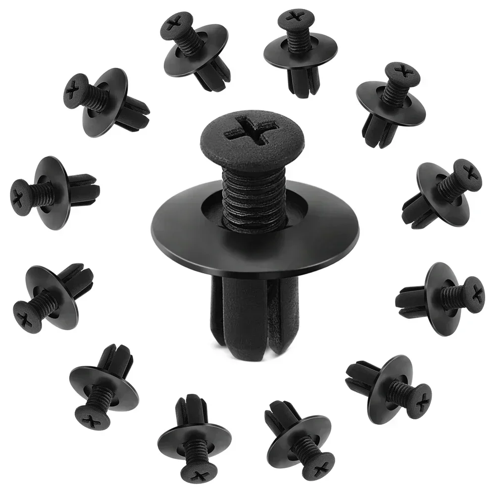 Black Plastic Car Rivet Clips 8mm Fasteners for Auto Interior