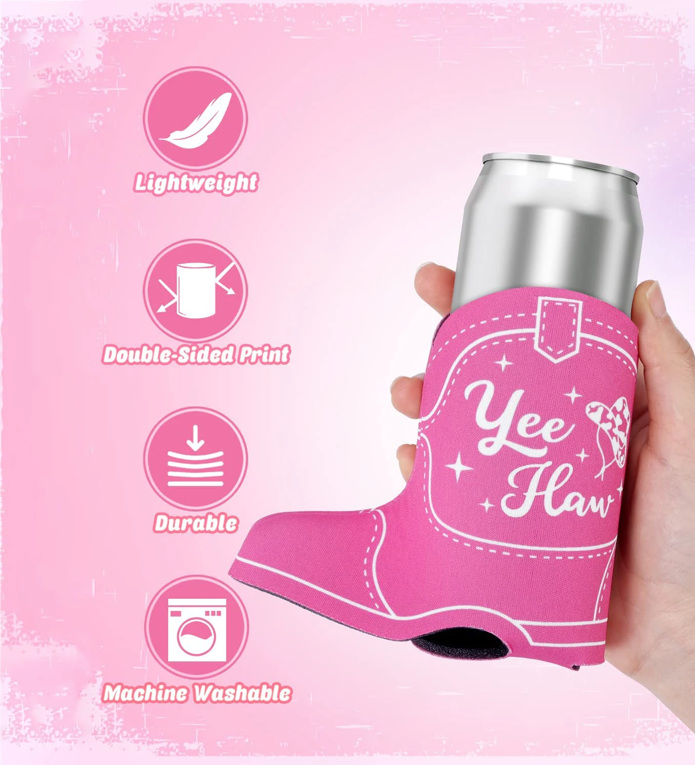 HYmoso Western Cowgirl Plastic Tablecloths - 3 Pack, Pink Felt Horse Design, 51x87 Inches