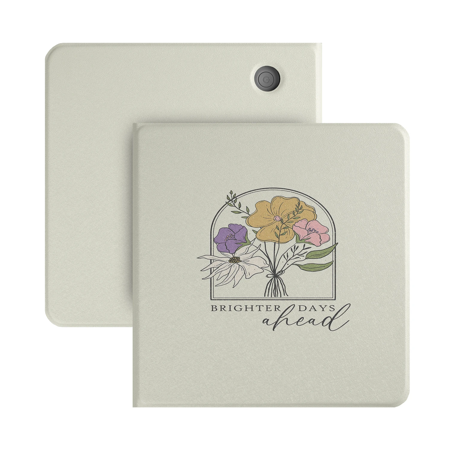 Floral Illustration Detachable Magnetic Case with Clear Back