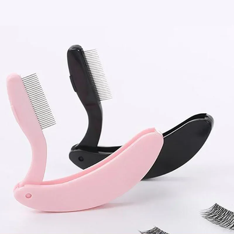 Makeup brushes Foldable Ultra-fine Stainless Steel Eyelash Brush Lash Separator Eyebrow Eyelashes Extension Comb Eyelash Curler Makeup Tools