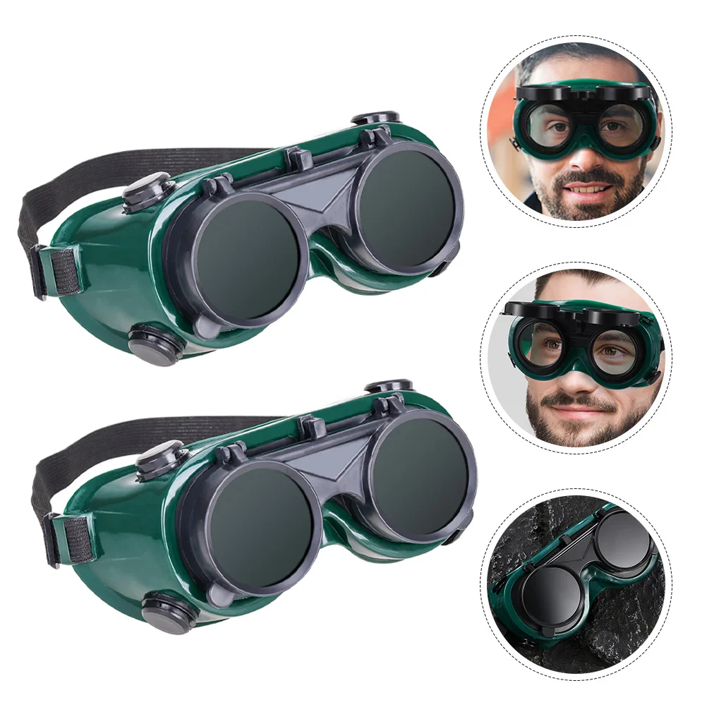 2 Pcs Glasses Safety Goggles Anti Fog Lens for Men Welding Plastic Protective Man Welder led light solar li auto darkening tig mig mma welding helmets true color welder goggles mask eyes glasses