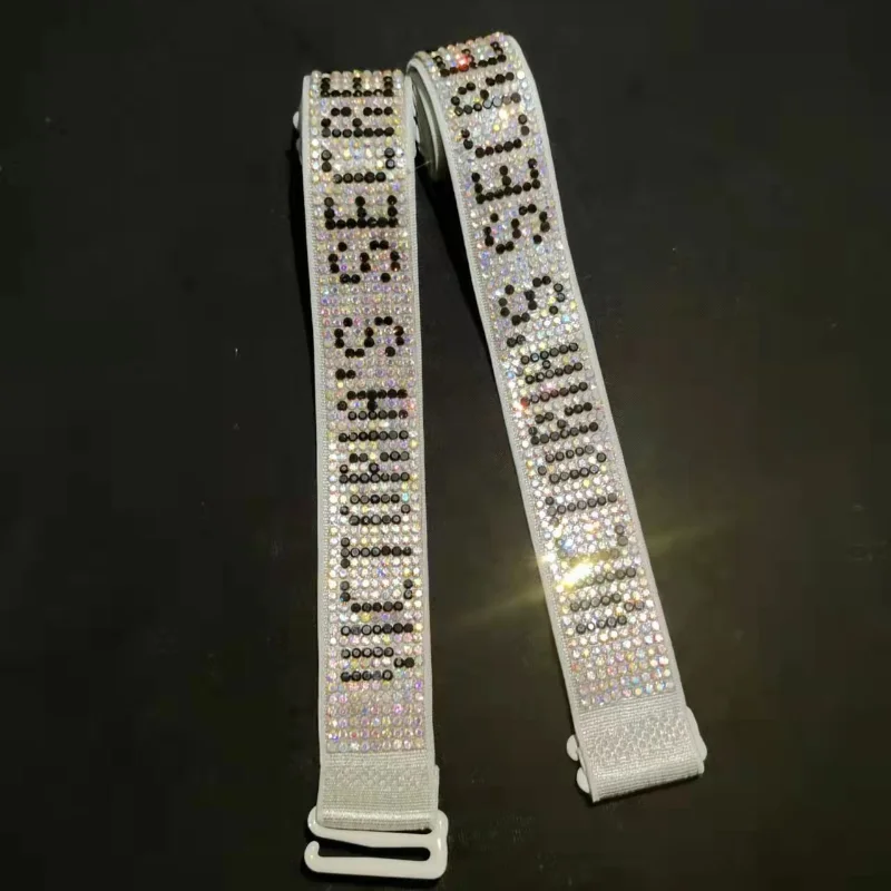 2*35cm Colorful Glare Multicolor Vs Rhinestone Shoulder Strap Multicolor Bra Shoulder Strap Bra Detachable Shoulder Strap Bra