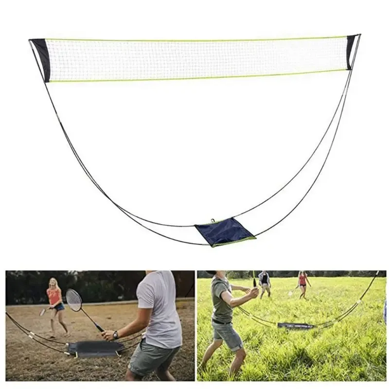 Portable Folding Badminton Net Stand Easy Setup Adjustable Mobile Outdoor Sports Net for Garden/Backyard Fun