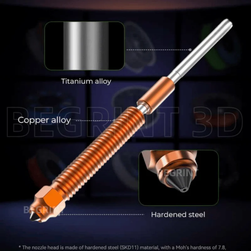 Creality Unicorn K2 Plus Kit de buses à échange rapide 0,4 mm/0,6 mm/0,8 mm Buse intégrée entièrement métallique pour imprimante 3D K2 Plus  7