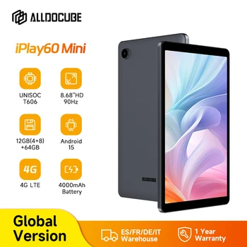 ALLDOCUBE iPlay60 Mini Tablet Display da 8,68'' 90Hz Unisoc T606 12GB (4GB+8GB Virtuale) RAM 64GB ROM 4GLTE 4000mAh Android 15 1