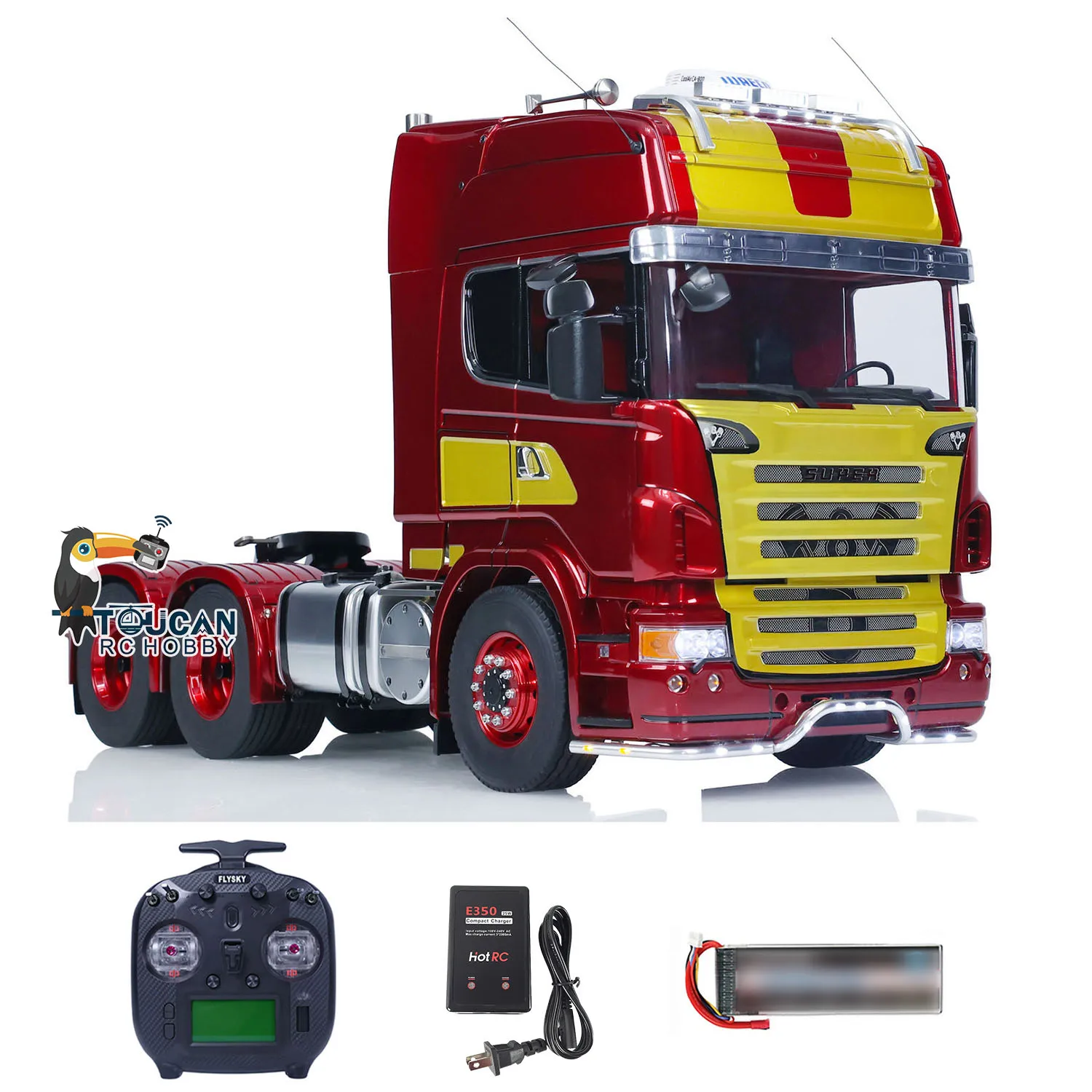 

LESU 1/14 RC Tractor Trucks Model 6x6 Metal Chassis Remote Control Cars Toys W/ Lights Sounds TOUCAN Customized Model THZH1635