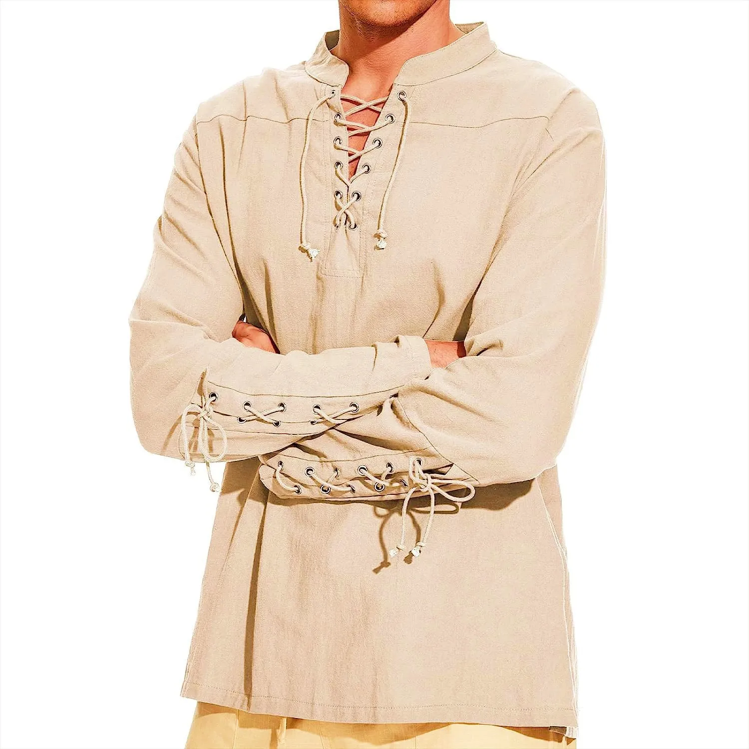 Middeleeuws Kostuum Voor Heren – Linnen Hemd & Broek Set | Renaissance Outfit Voor Feesten Of LARP