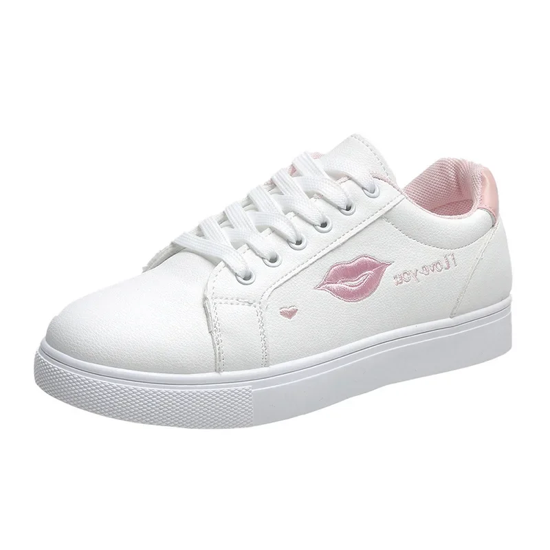 Women's Vulcanized Shoes Fashion Embroidered White Sneakers Spring Autumn Breathable Flat with Sports Shoes Woman Casual Sneaker