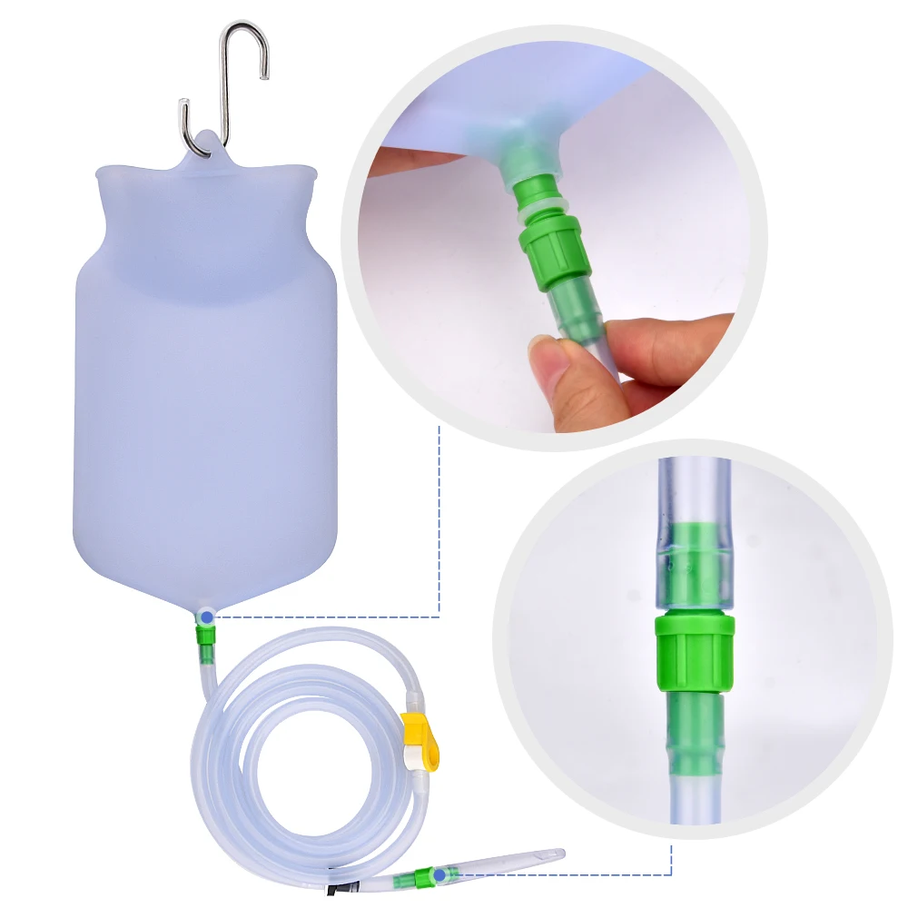 Reusable Enema Bag Kit 2L Silicone Tube Water Colon Vaginal Anal Cleansing Bags Feminine Hygiene Flushing Cleaner Health Care