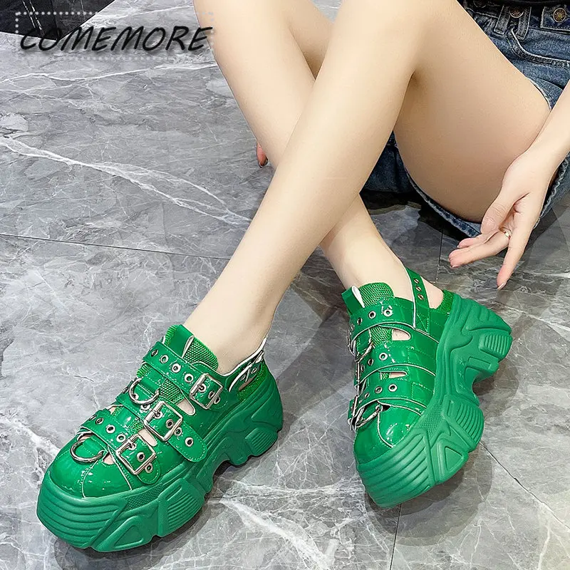 New Thick Sole Punk Sandals Women Wrap Toe Hollow Outs Roman Sandalias for Women's Casual Beach Slippers Summer Platform Sandals