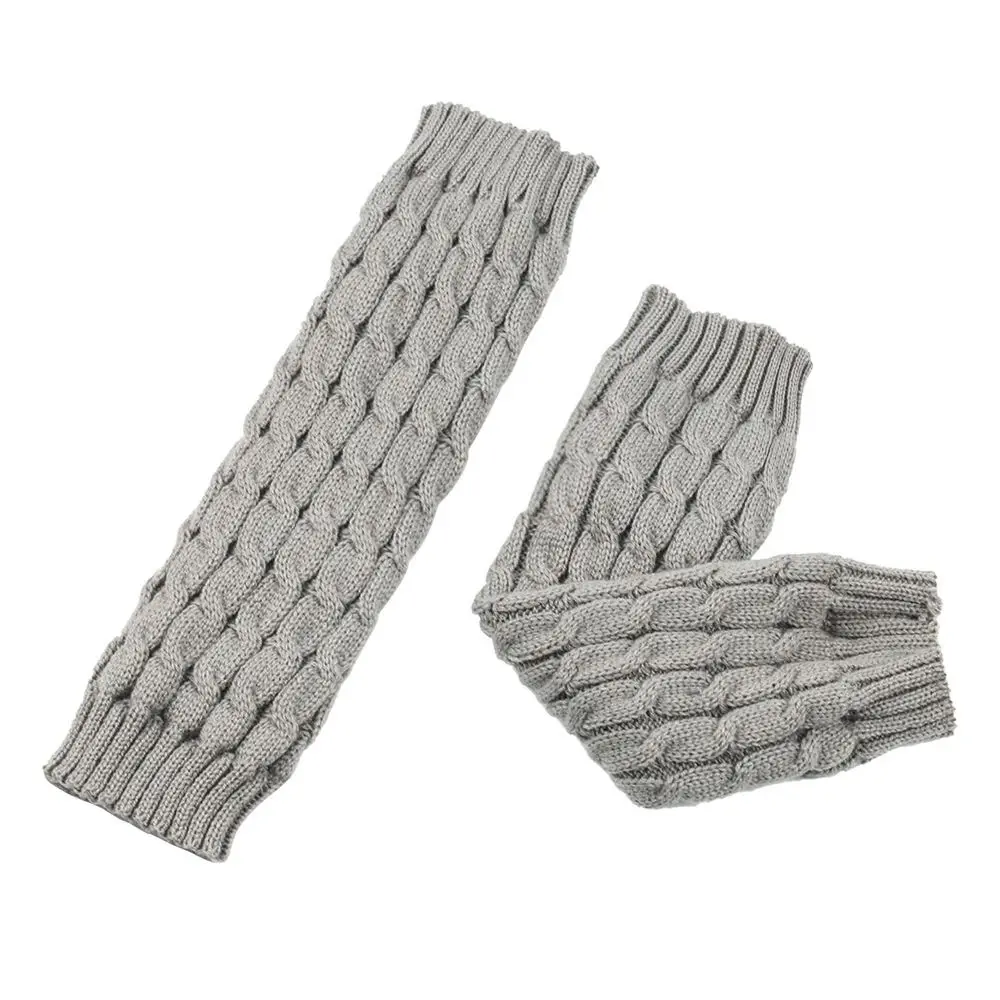 Knitting Women Leg Warmers Twist Pattern Double-Layered Winter Boot Socks Thicken Warm Fleece-Lined Foot Covers Ankle Warmer