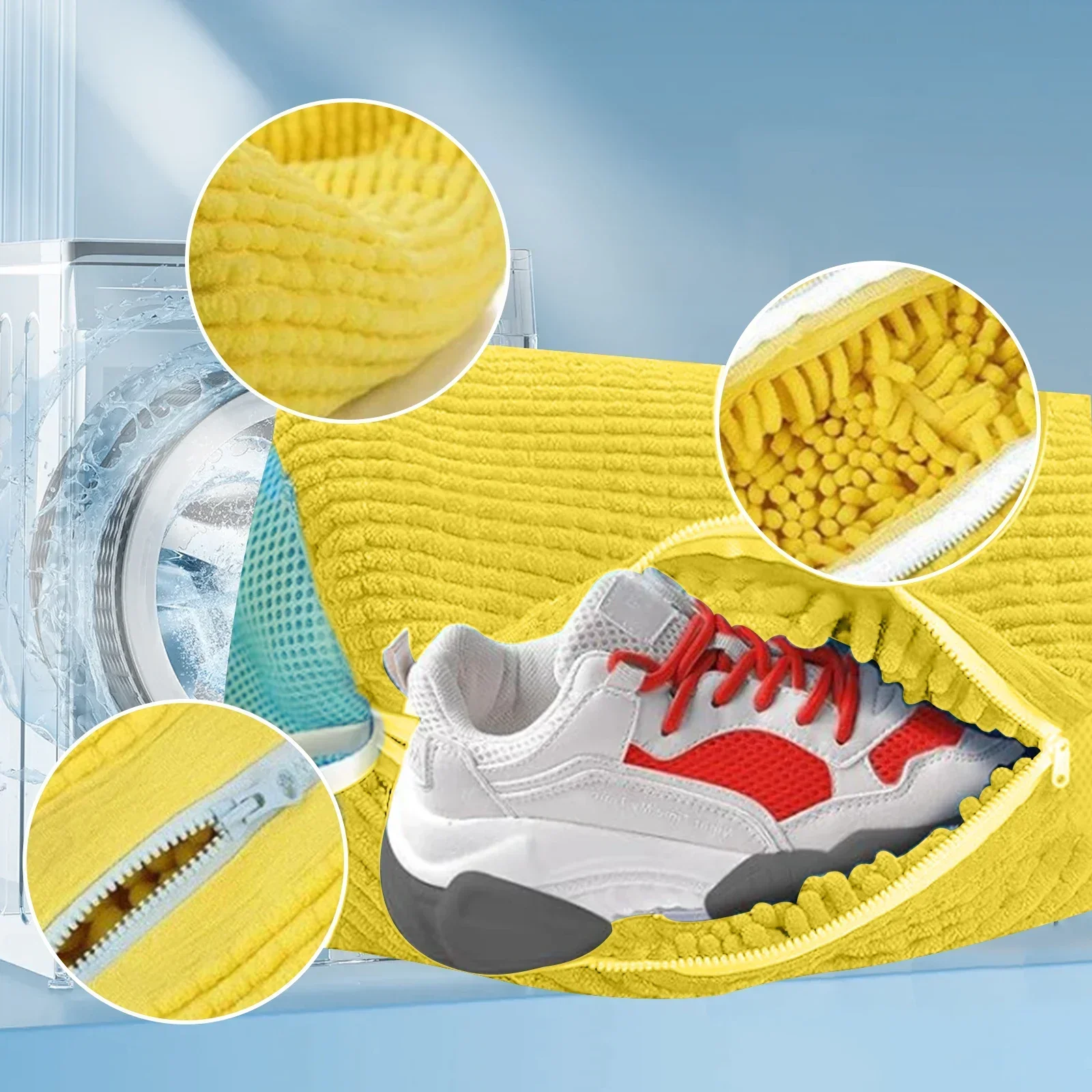 Lazy Shoe Washing Tool for Washing Machines Machine Washed Shoe Bag Anti Deformation High-efficiency Bag 2PCS