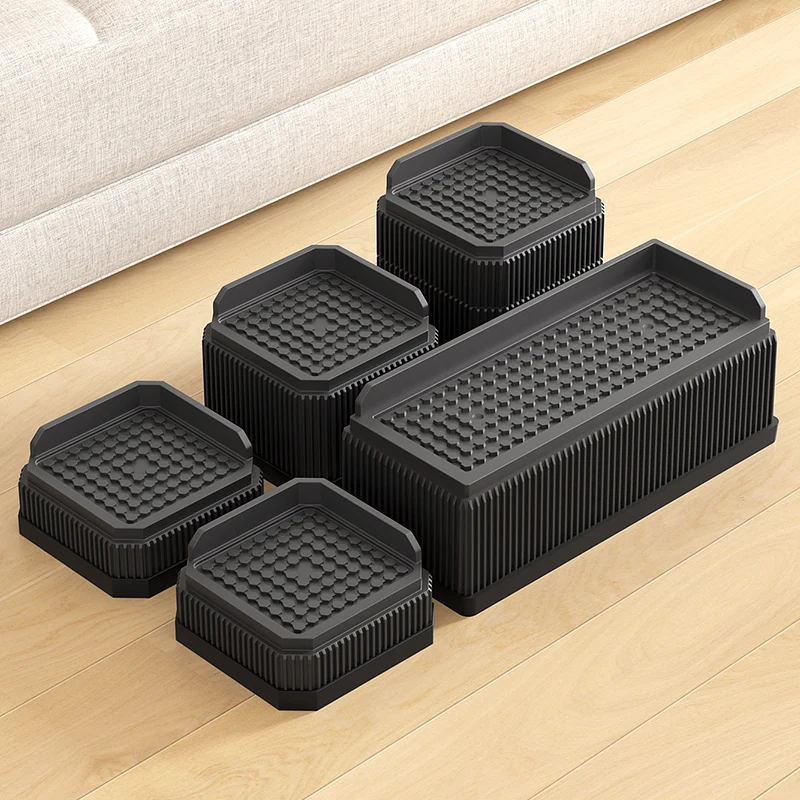 Stackable Minimalist Square Furniture Risers, Fits Sofa/Table/Chair Legs, Moisture-Proof & Anti-Slip
