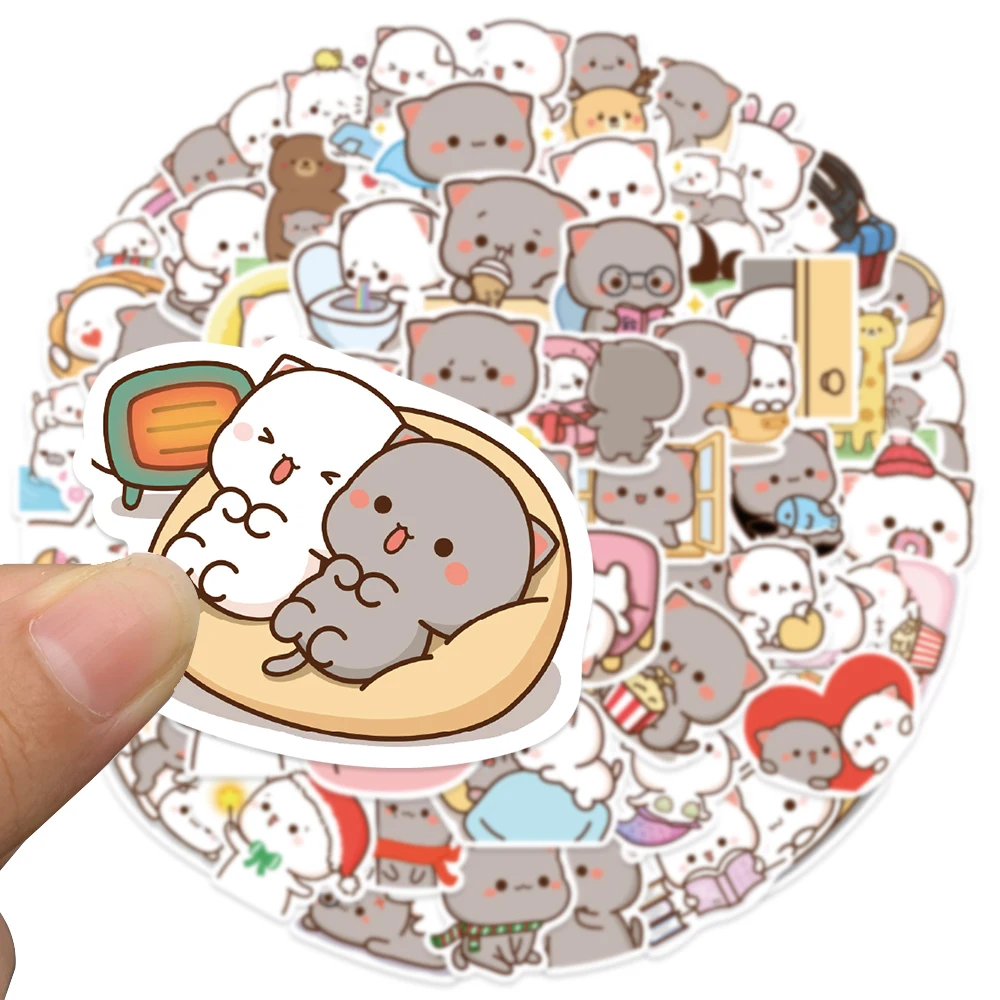 50Pcs Cute Cat Stickers Bulk Kawaii For Kids Water Bottle Cars Adults  Laptop