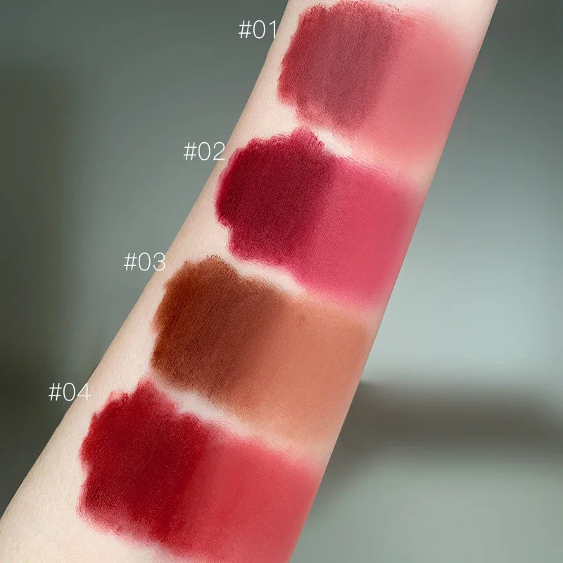 Canned Lip Mud Lip Glaze Lipstick Moisturizer Velvet Matte Mousse Solid Gloss Tint Lasting Makeup Korean Cosmetic with Brush