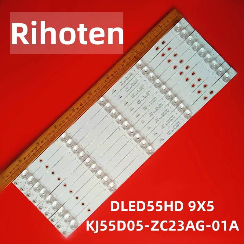 NEW 9PCS 5LED  Backlight Strip DLED55HD 9X5 0002 KJ55D05-ZC23AG-01A 303KJ550049A 495MM For JVC LT-55N776A