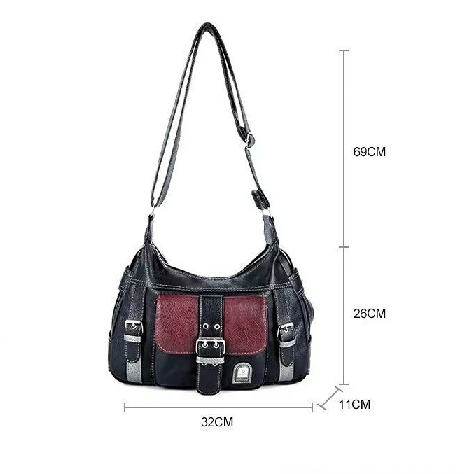 Colombia 00s レザー　メッセンジャーバッグ　ストリート　Y2K DHgate.com:Vintage-Style Leather Messenger Bag - Y2k Grunge