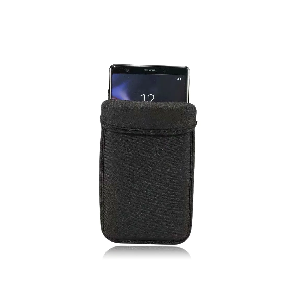 Custodia Per Cellulare In Neoprene, Universale Per Smartphone Fino A 6,7 Pollici, Con Cordino E Moschettone, Nero