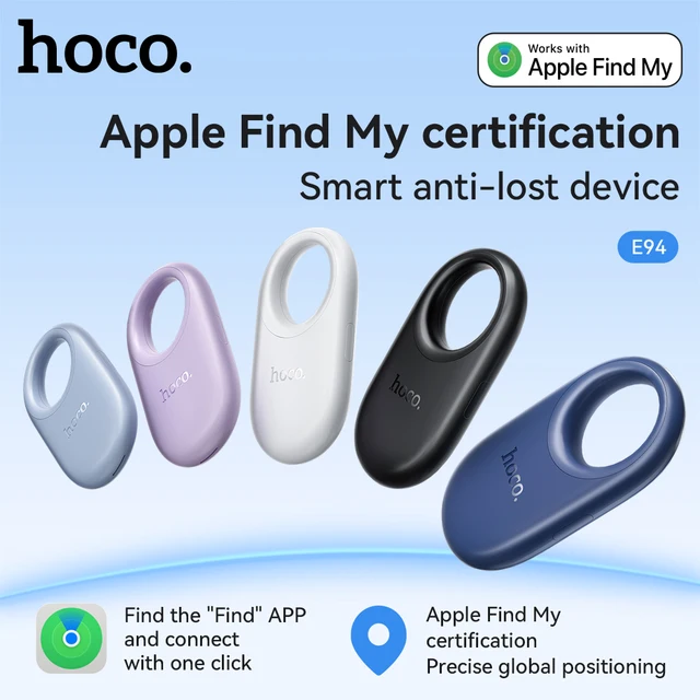 HOCO Smart Bluetooth GPS Tracker Work With Apple Find My APP Anti Lost Reminder Device Locator Car Key Pet Kids Elderly Finder 1