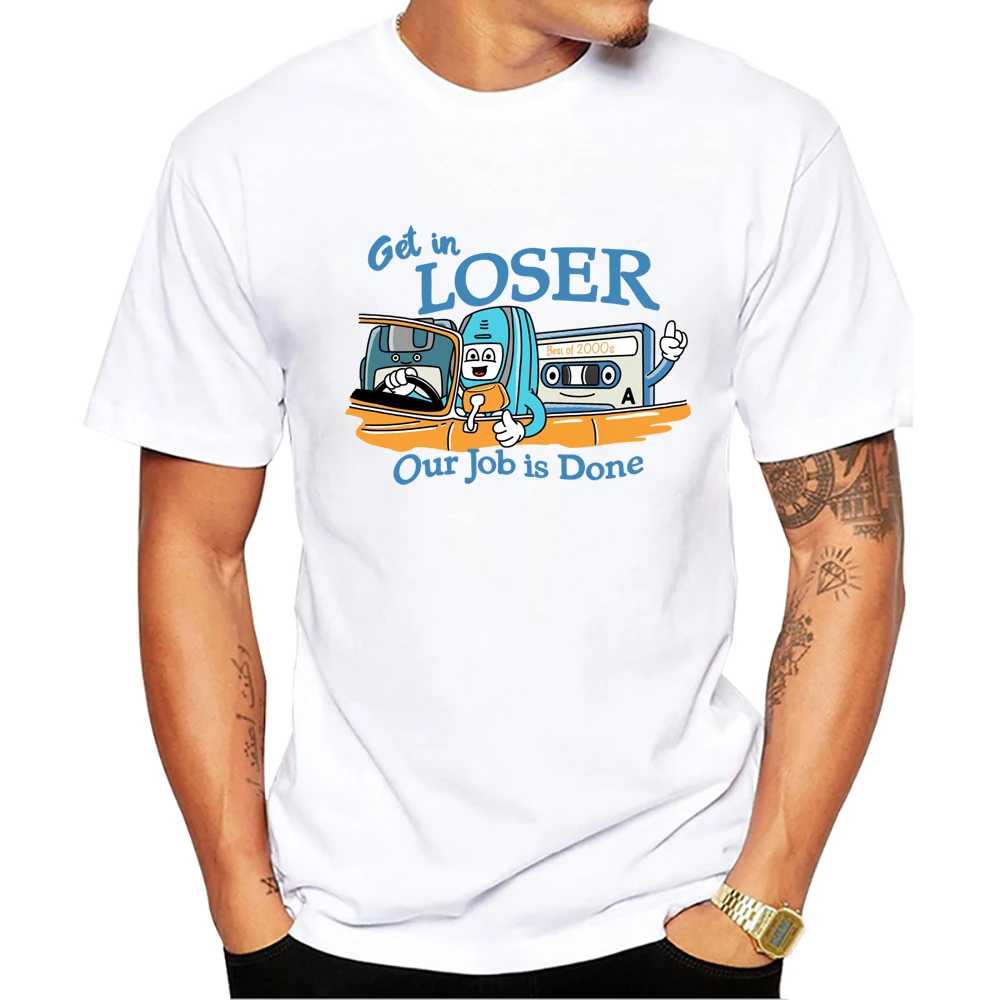 

2023 Men's Fashion Old Tech Job Design T-Shirt Cool Creative Printing Tops
