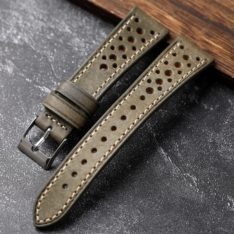 18 19 20 21 22 mm Rindsleder-Uhrenarmband für Omega Longines Rolex Tudor Multi-Loch-atmungsaktives italienisches Rindsleder-Uhrenarmband – Detail 18