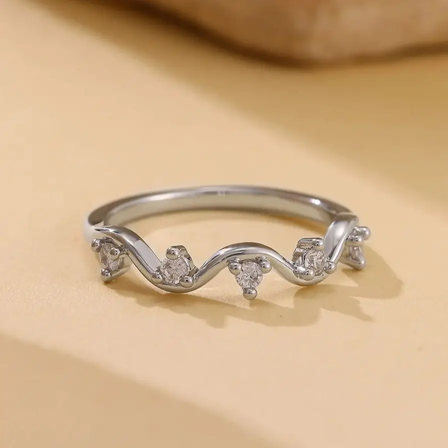 Zircon Rings Stainless Steel RingGold Color Hypoallergenic