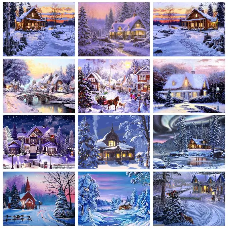 

Набор для рисования по номерам на холсте «Снежный дом»