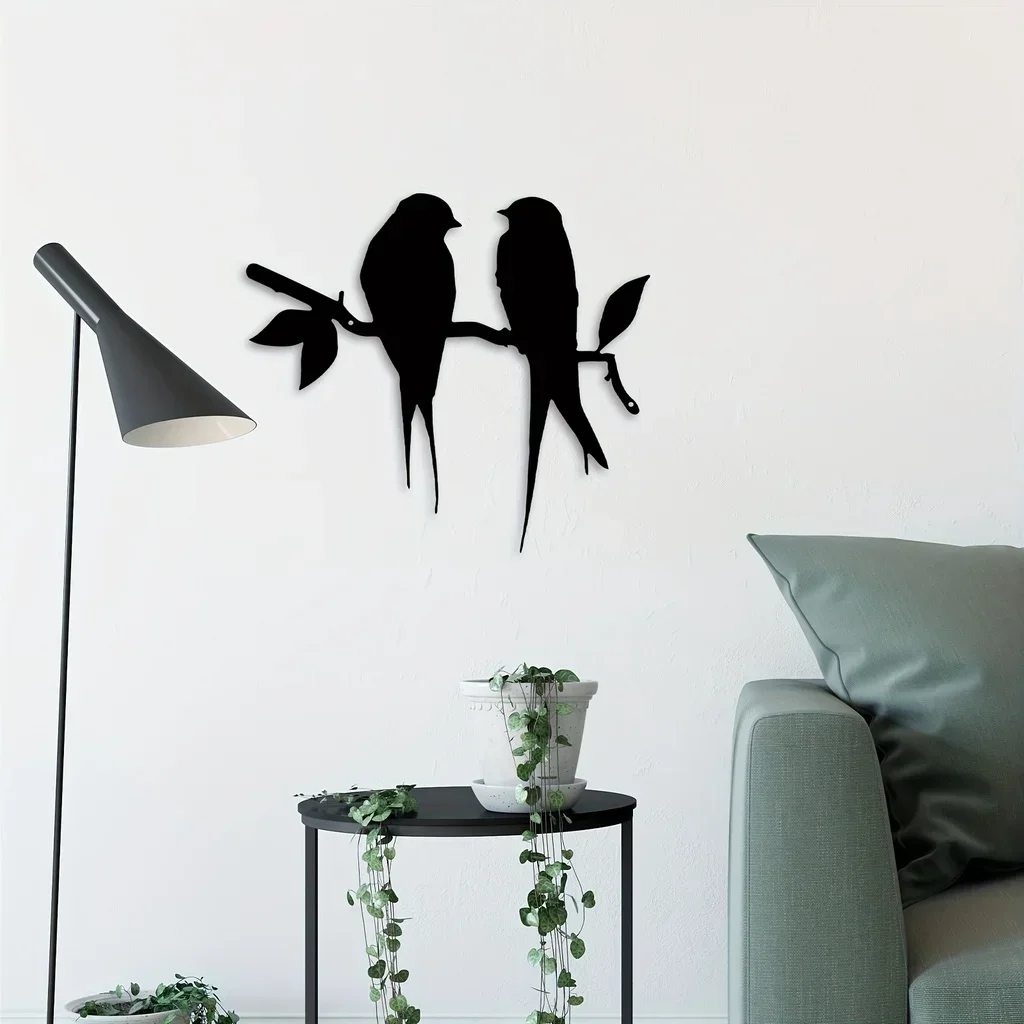 

Promotion Bird Branch Metal Wall Hanging Art Decorative Ornament Dorm Restaurant Bedroom Home Decor Wall Decor Metal Wall Hangi