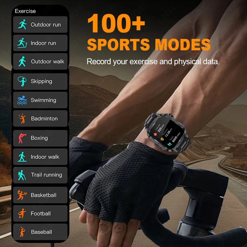 LIGE Smart Watch 1.95" Display Waterproof Bluetooth Call Sport Fitness Smartwatch Blood Pressure Sleep Monitor For Android IOS