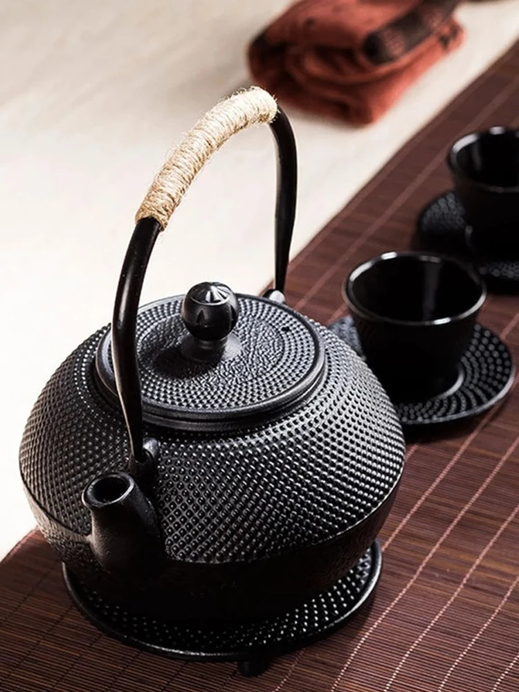 

300/1200ml Black Japanese Cast Iron Tea Pot Set Large Capacity Teapot Kitchen Heat-Resistant Boiling Water Teapot Kettle Teaware