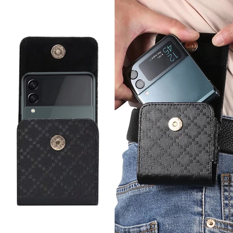 Luxurious Leather Flip Phone Case - Sleek Protective Pouch