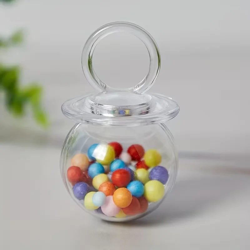 6/12 Stück Transparente Plastik-Süßigkeitenbox Niedliche Schnullerform Aufbewahrungsbox Baby-Shower Kindergeburtstag Geschenkverpackung Hochzeit – Detail 1