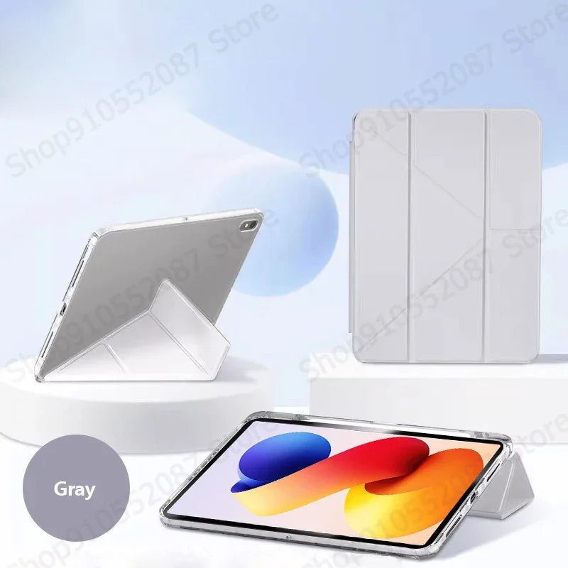 Premium Multi-Folding PU Leather Case with Pencil Holder and Acrylic Back Stand Cover