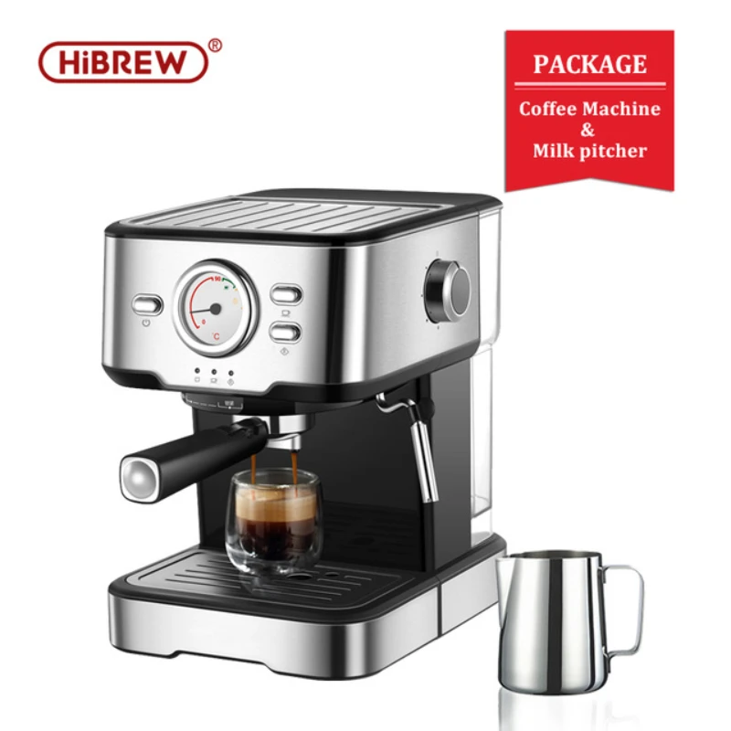 HiBREW Coffee Maker Cafetera 19 Bar Inox Semi Automatic Super Slim ESE POD&  Powder Espresso Cappuccino Machine Hot Water H11 - AliExpress