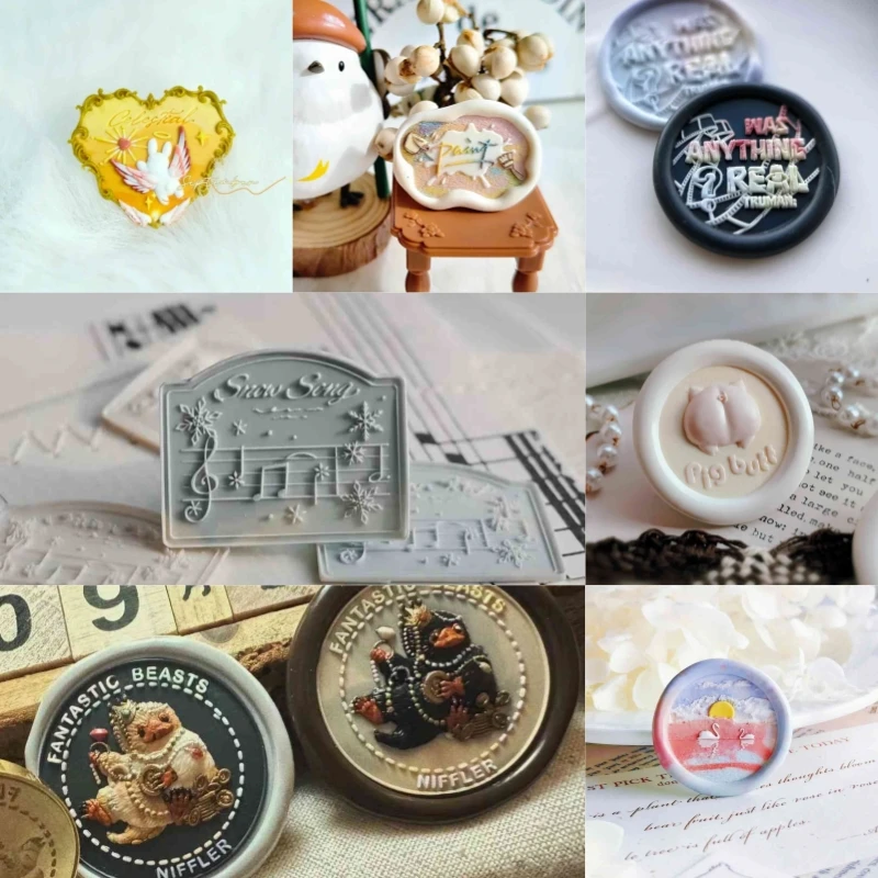 New fire seal 2.5CM chapter head shaped relief multi-layer brass head wedding invitation envelope sealing DIY stamp toy