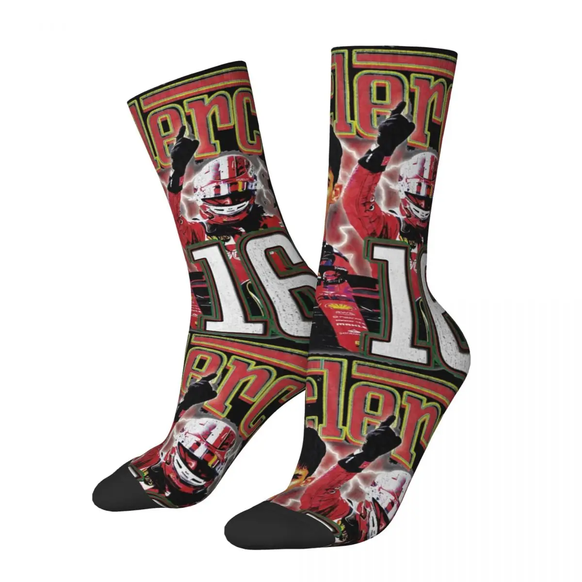 

Racing Charles Leclerc 16 Art Race Racer Outfits Men Women Socks Breathable Graphic Crew Socks Super Soft Little Small Gifts