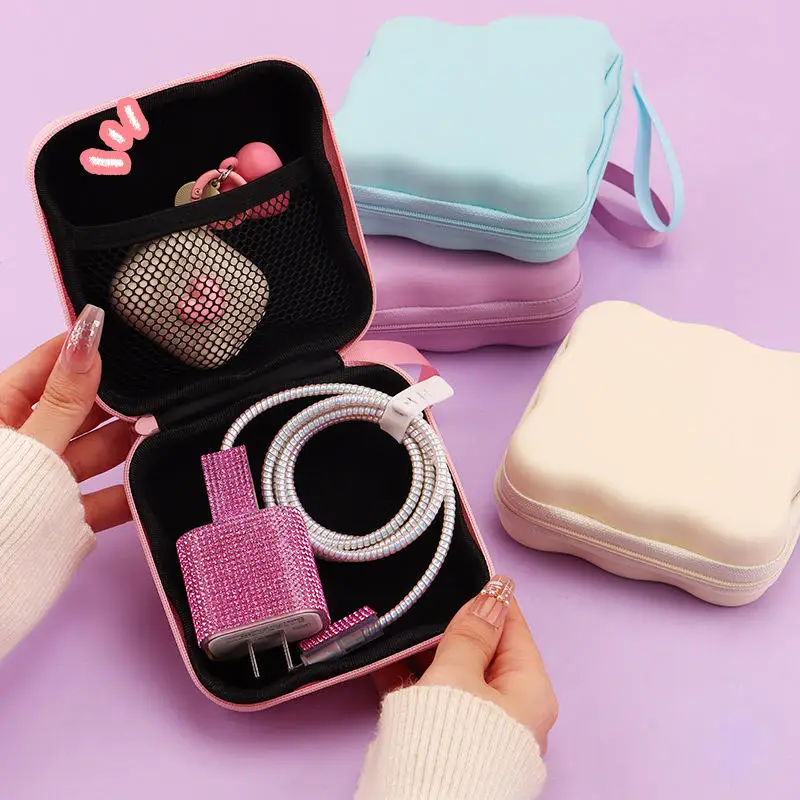 Portable Cable Protector Set Storage Bag Lovely Bow Knot Travel Storage Bag Cute Cable Charger Protector Cord Organizer