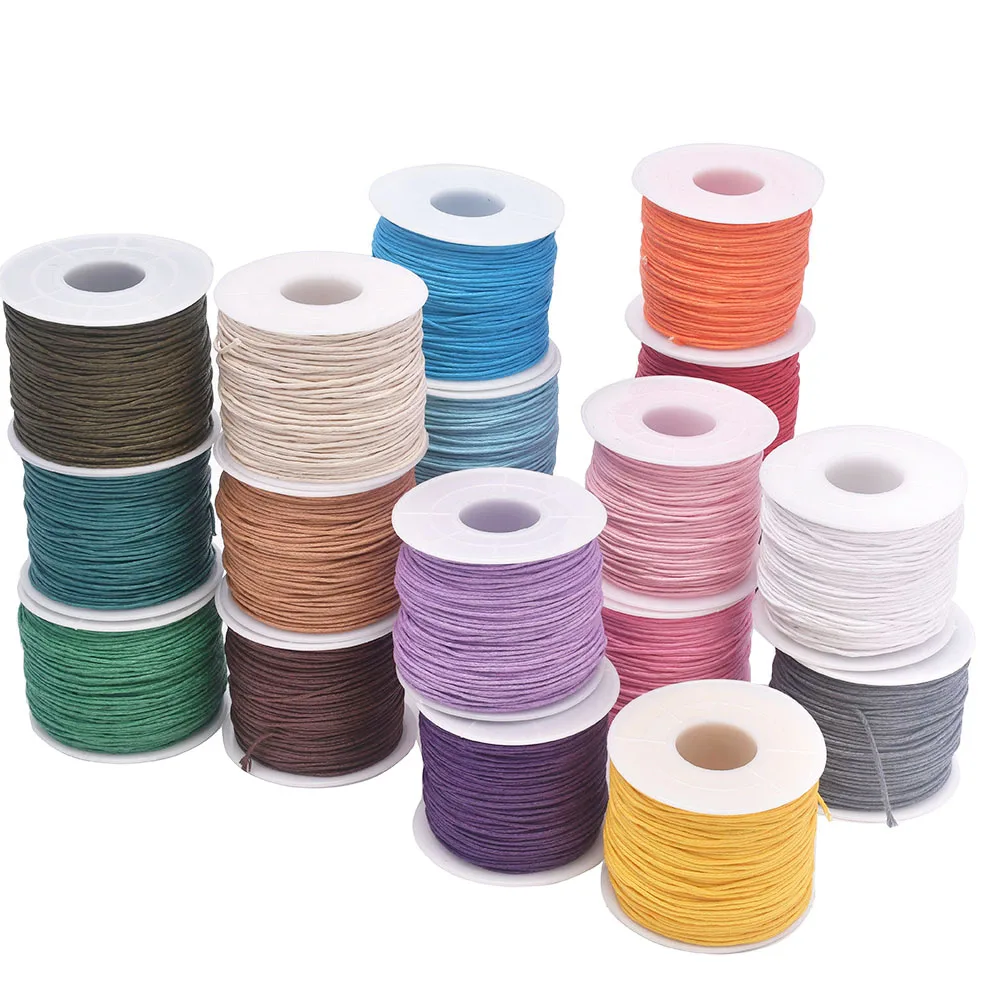 Waxed Cotton Cord 24-70m 1mm for Beading Craft DIY Jewelry