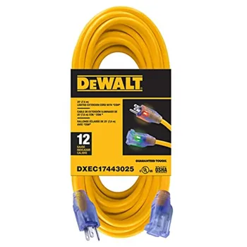 25 Feet 12/3 SJTW Lighted Extension Cord - Heavy Duty Outdoor Waterproof Weatherproof Heat and Corrosion Resistant Industrial S 1