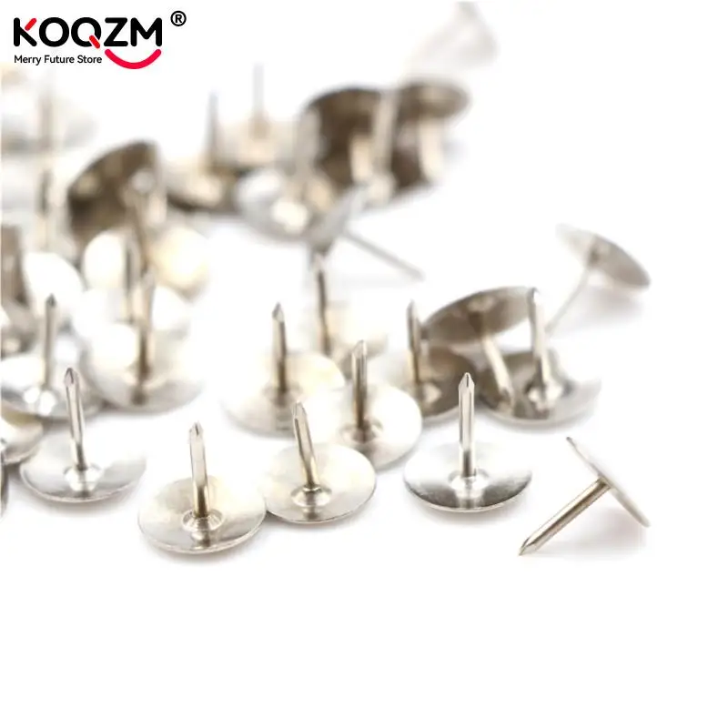 Push Pins 80Pcs/box Metal Push Pin Silver Tone Corkboard Photo Push Pins Thumb Tacks Stationery